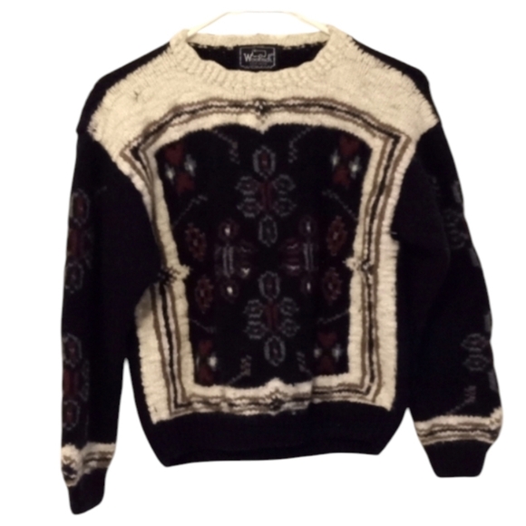 Woolrich Sweaters - Vintage Woolrich Woman Fair Isle 100% Very Thick Wool Sweater-1980's Size:Small